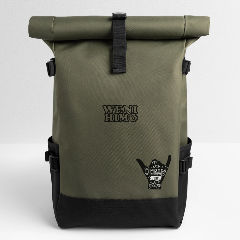 Mochila enrollable W1 - verde oliva/negro